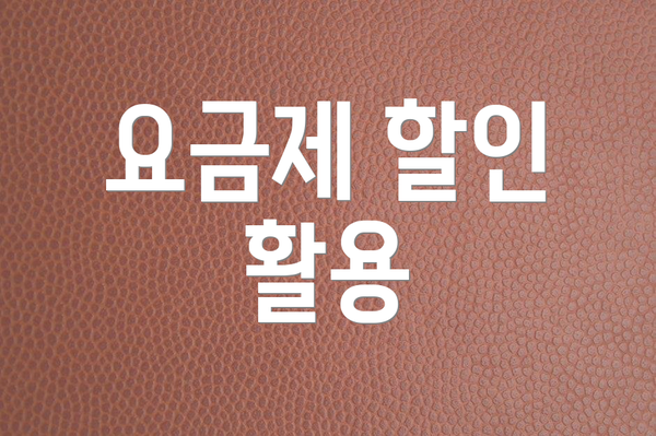 요금제 할인 활용