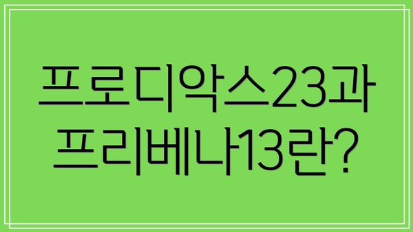 프로디악스23과 프리베나13란?