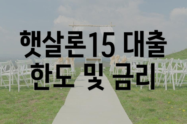 햇살론15 대출 한도 및 금리