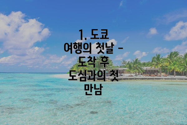 1. 도쿄 여행의 첫날 - 도착 후 도심과의 첫 만남