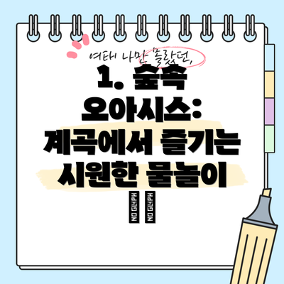 1. 숲속 오아시스: 계곡에서 즐기는 시원한 물놀이 🏞️