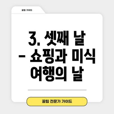 3. 셋째 날 - 쇼핑과 미식 여행의 날
