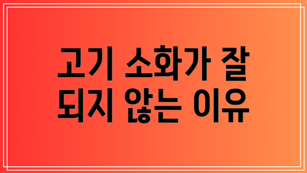 고기 소화가 잘 되지 않는 이유