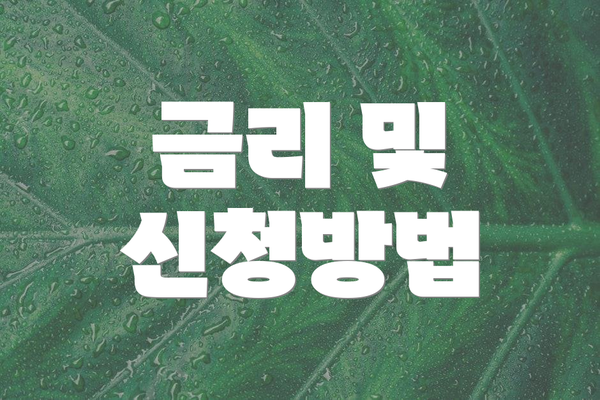 금리 및 신청방법