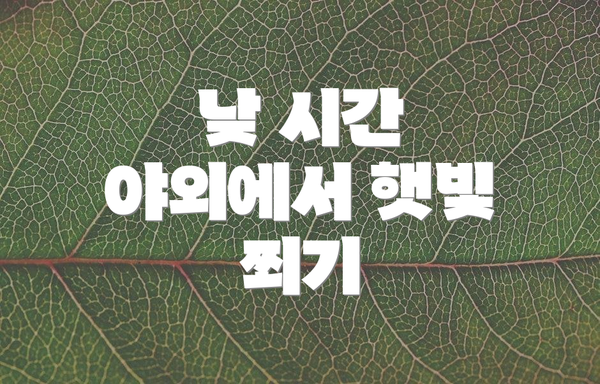 낮 시간 야외에서 햇빛 쬐기