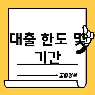 대출 한도 및 기간