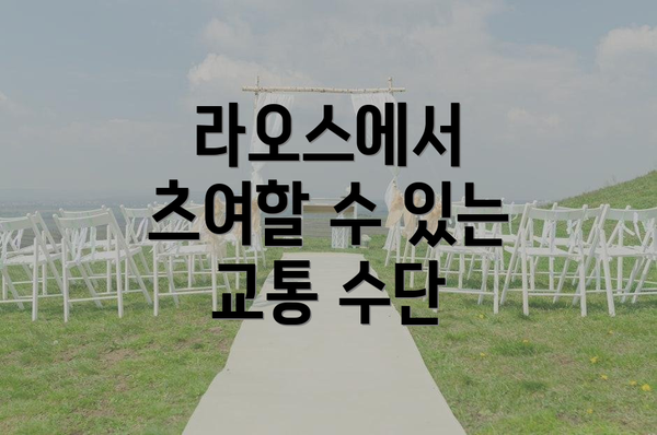 라오스에서 츠여할 수 있는 교통 수단