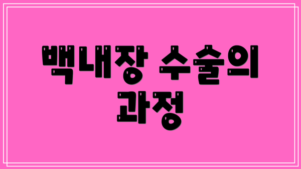 백내장 수술의 과정