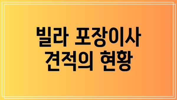 빌라 포장이사 견적의 현황