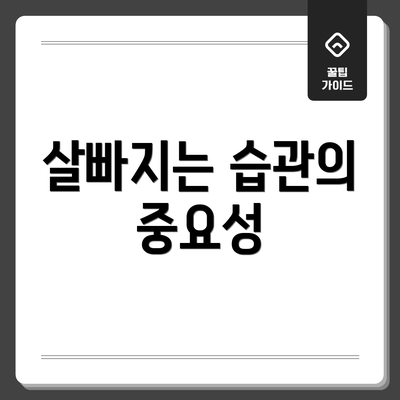 살빠지는 습관의 중요성