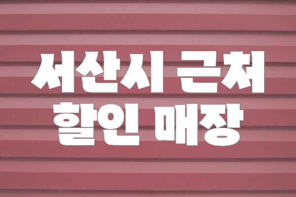 서산시 근처 할인 매장