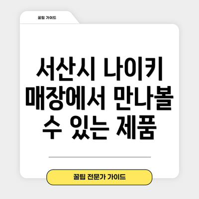 서산시 나이키 매장에서 만나볼 수 있는 제품