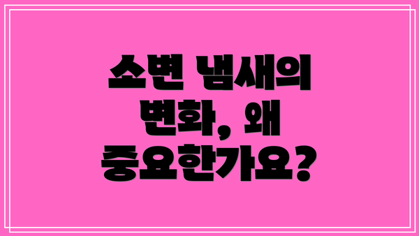 소변 냄새의 변화, 왜 중요한가요?