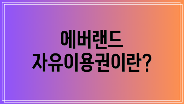 에버랜드 자유이용권이란?