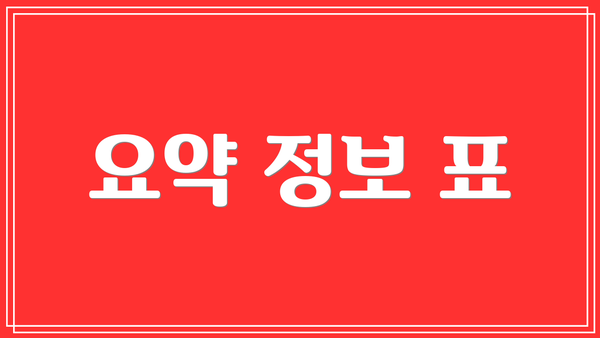 요약 정보 표