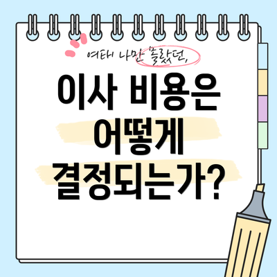 이사 비용은 어떻게 결정되는가?