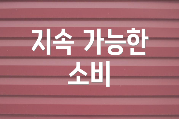 지속 가능한 소비