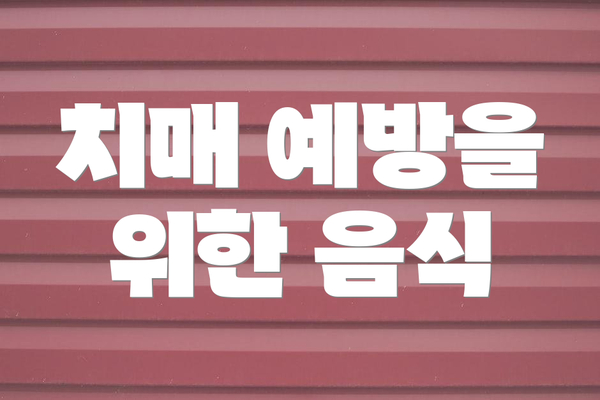 치매 예방을 위한 음식