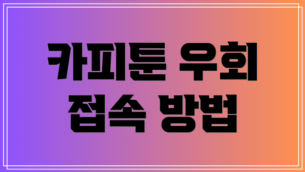 카피툰 우회 접속 방법
