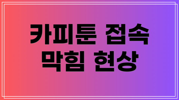 카피툰 접속 막힘 현상