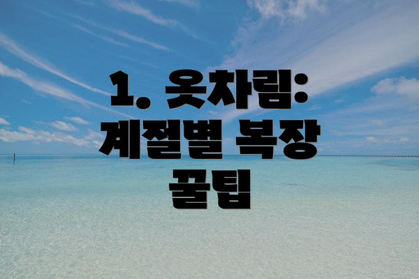 1. 옷차림: 계절별 복장 꿀팁