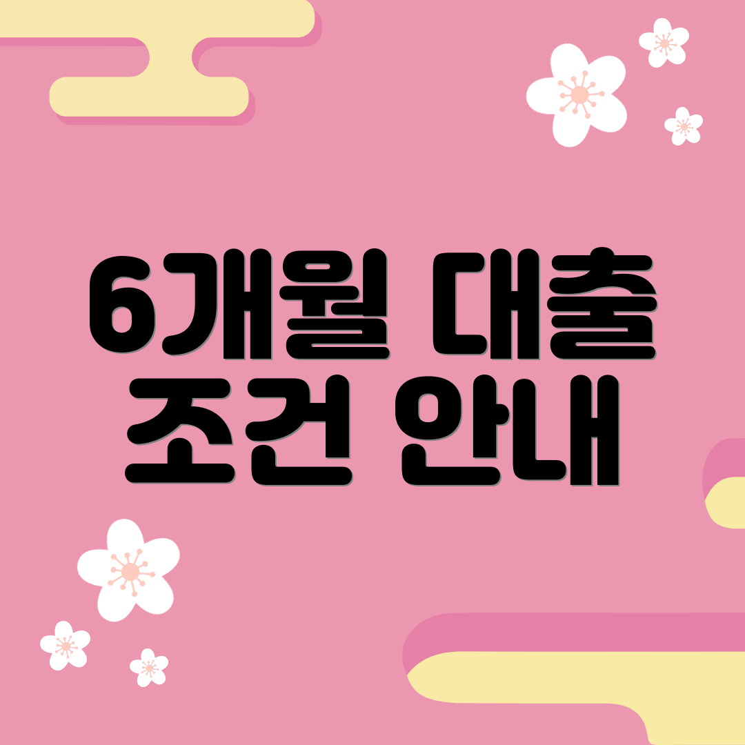 6개월 대출 조건 안내
