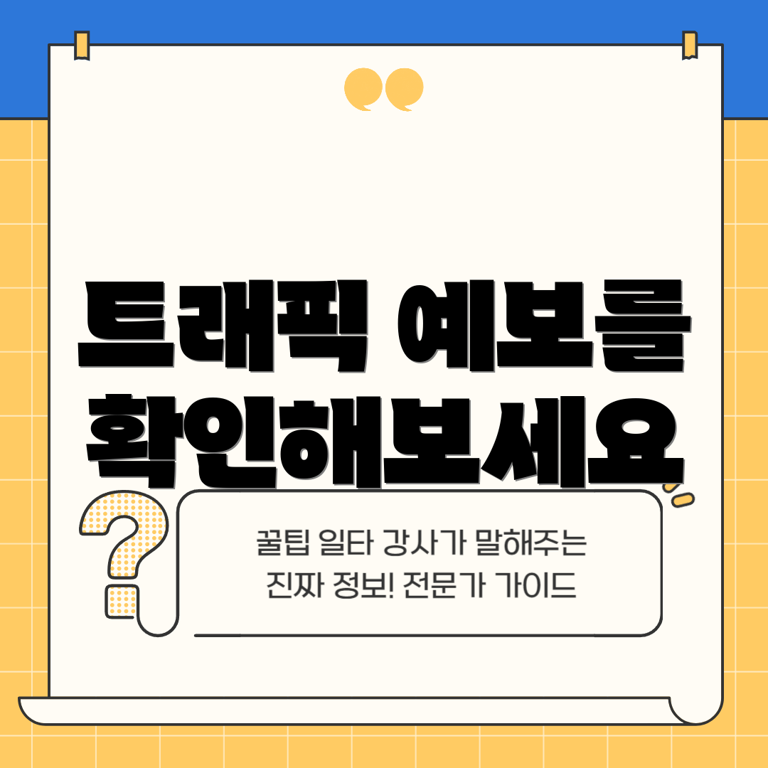 트래픽 예보를 확인해보세요
