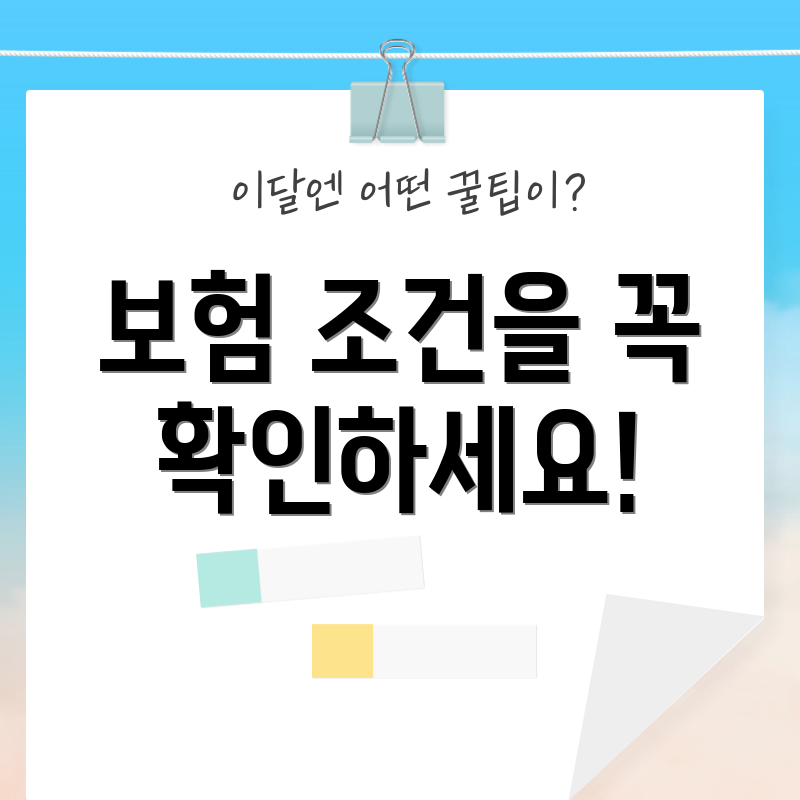 보험 조건을 꼭 확인하세요!