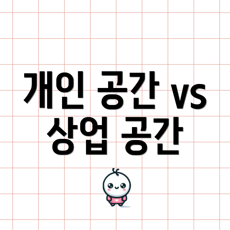 개인 공간 vs 상업 공간