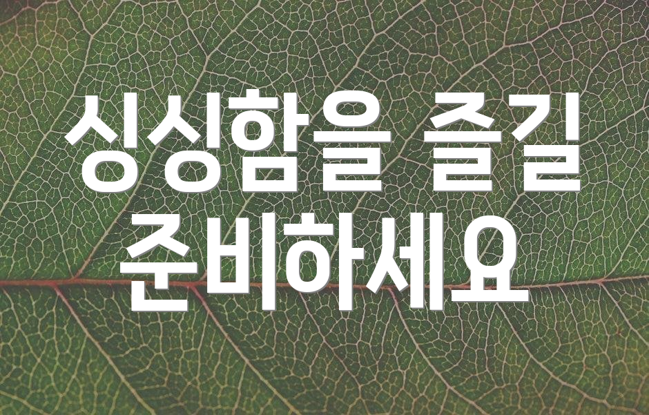 싱싱함을 즐길 준비하세요