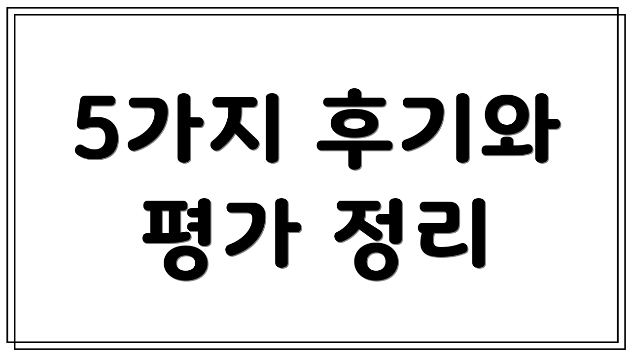 5가지 후기와 평가 정리