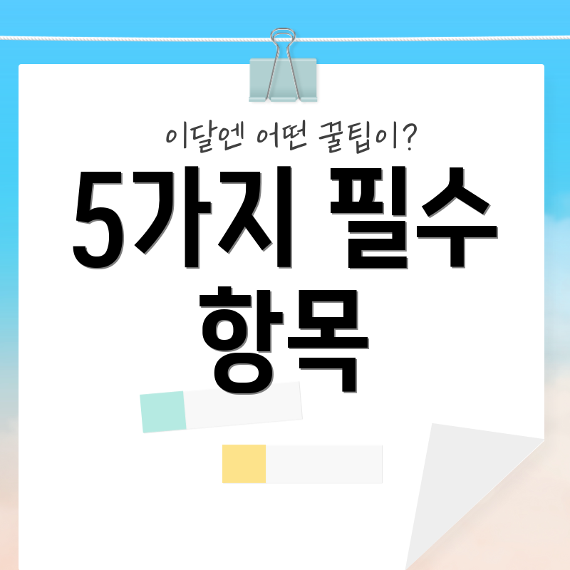 5가지 필수 항목
