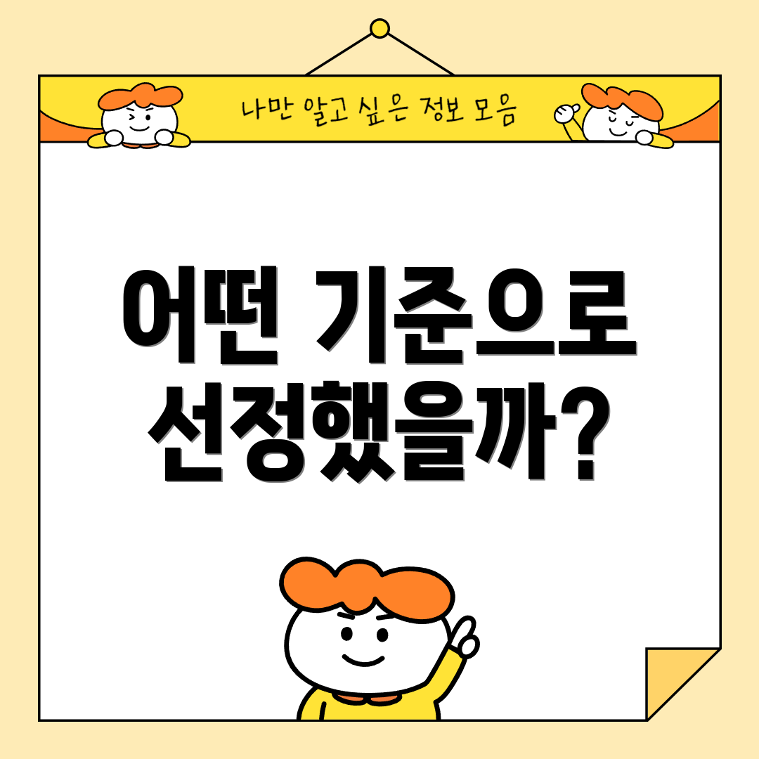 어떤 기준으로 선정했을까?