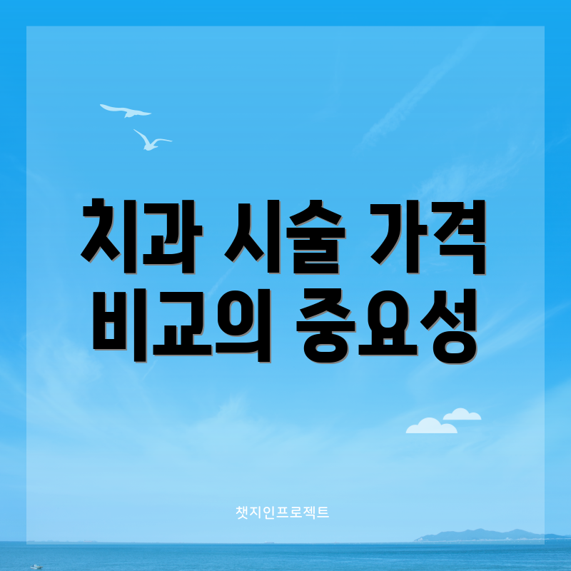 치과 시술 가격 비교의 중요성