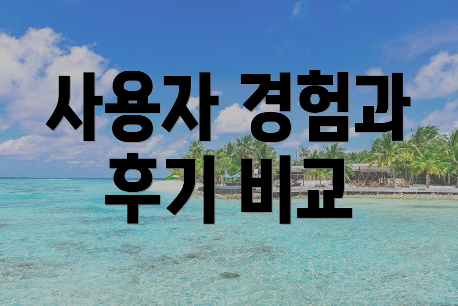 사용자 경험과 후기 비교