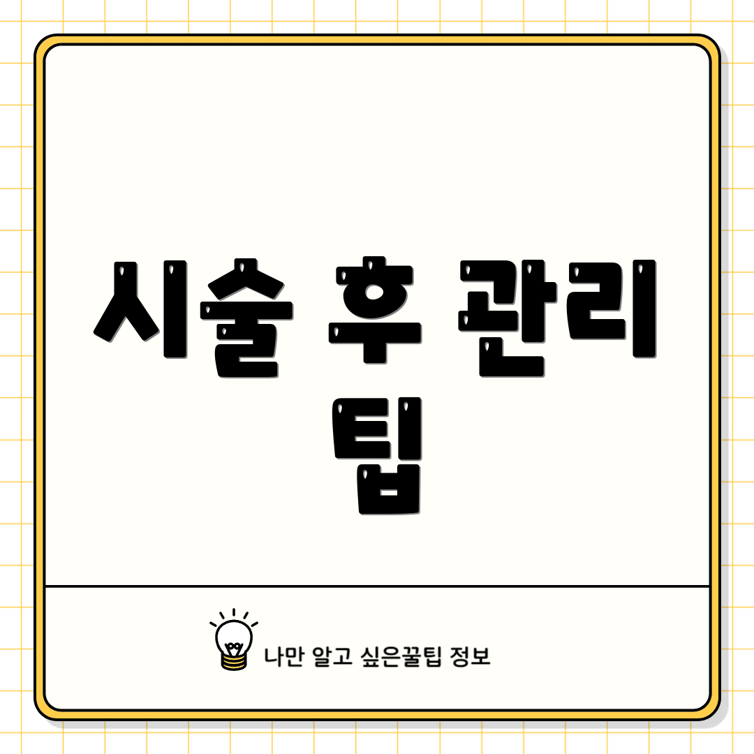 시술 후 관리 팁