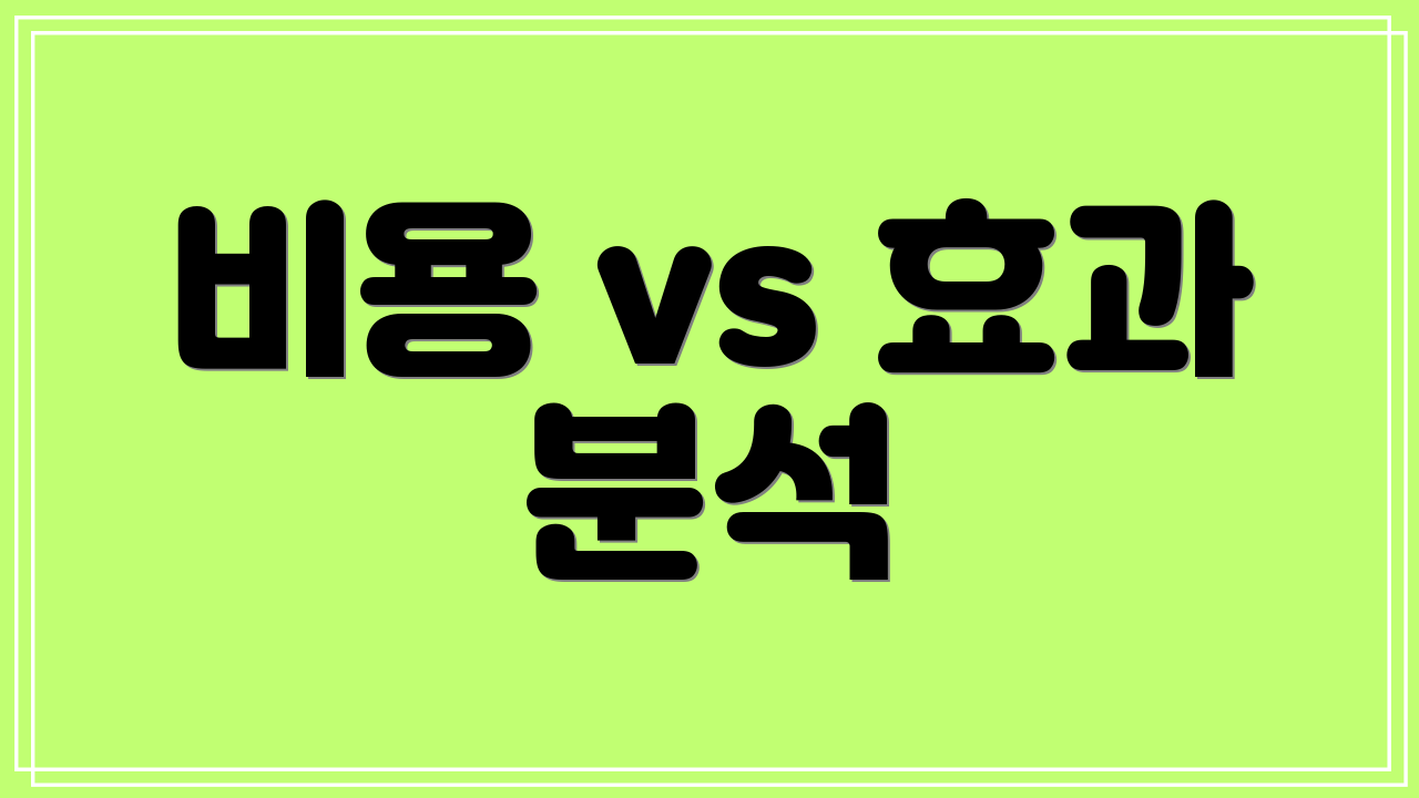 비용 vs 효과 분석