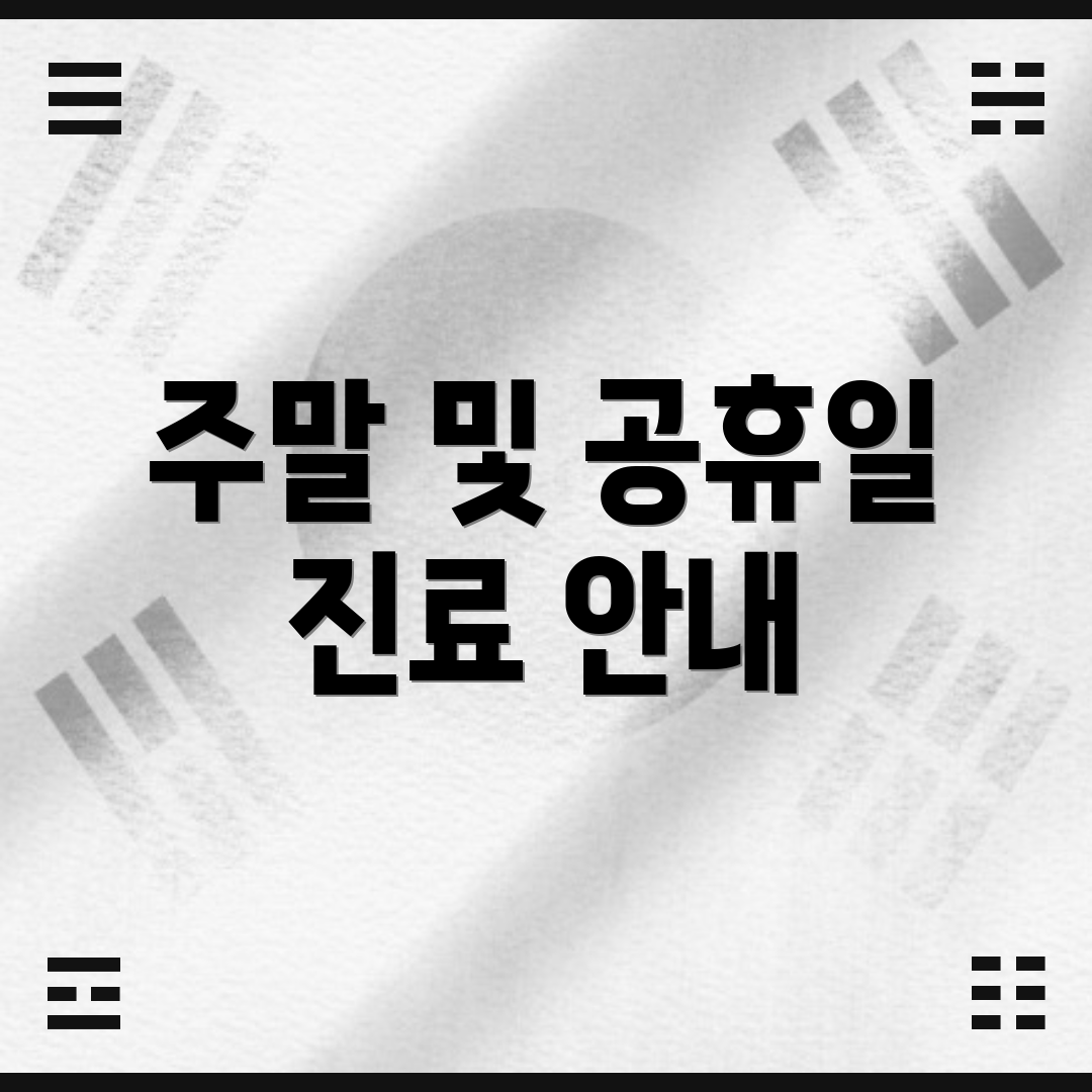주말 및 공휴일 진료 안내