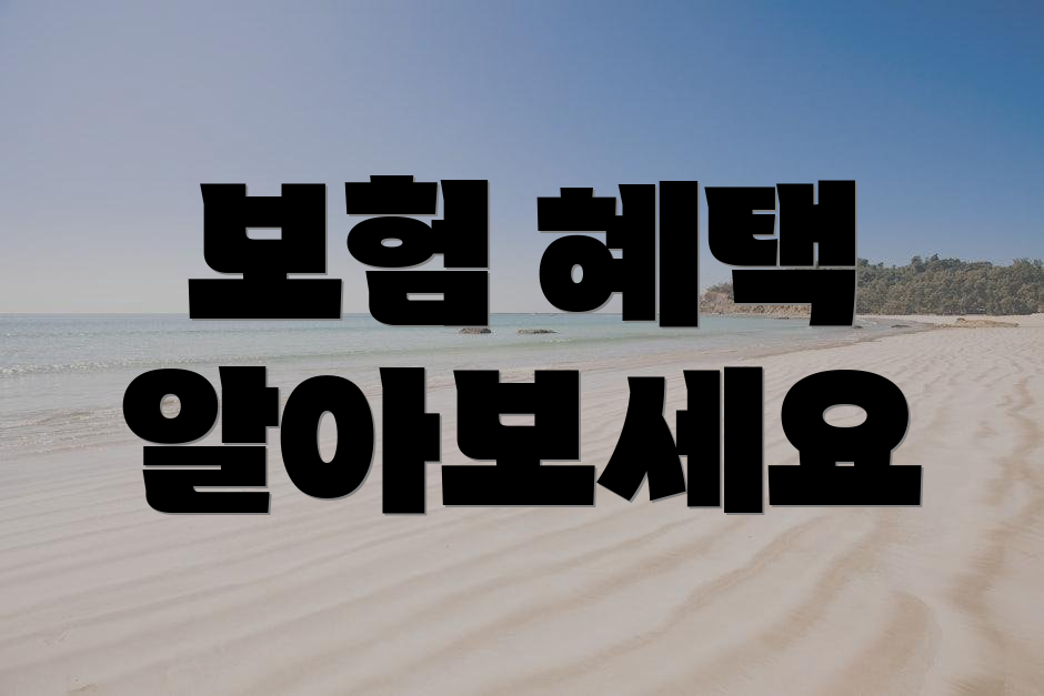 보험 혜택 알아보세요
