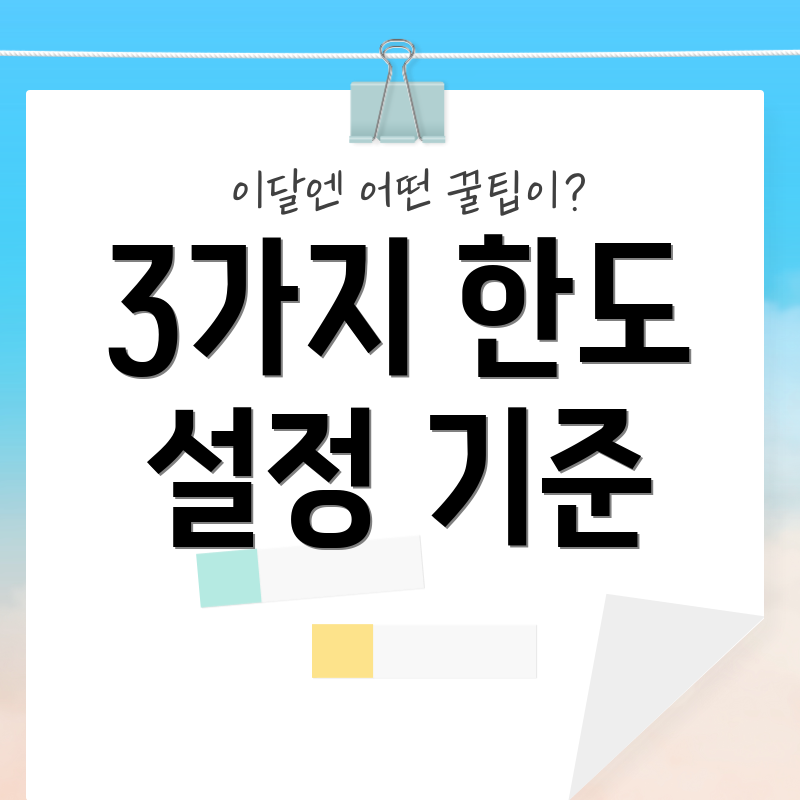 3가지 한도 설정 기준