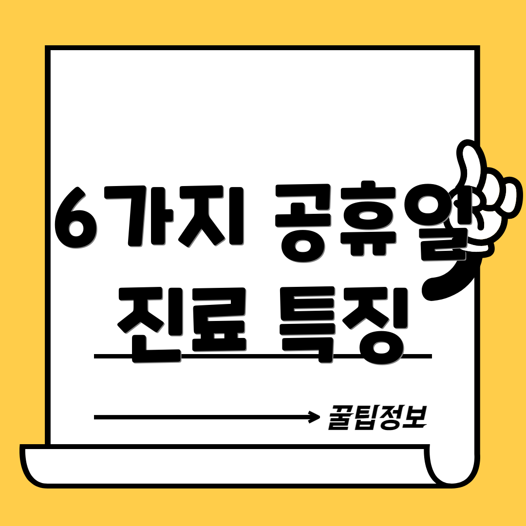 6가지 공휴일 진료 특징