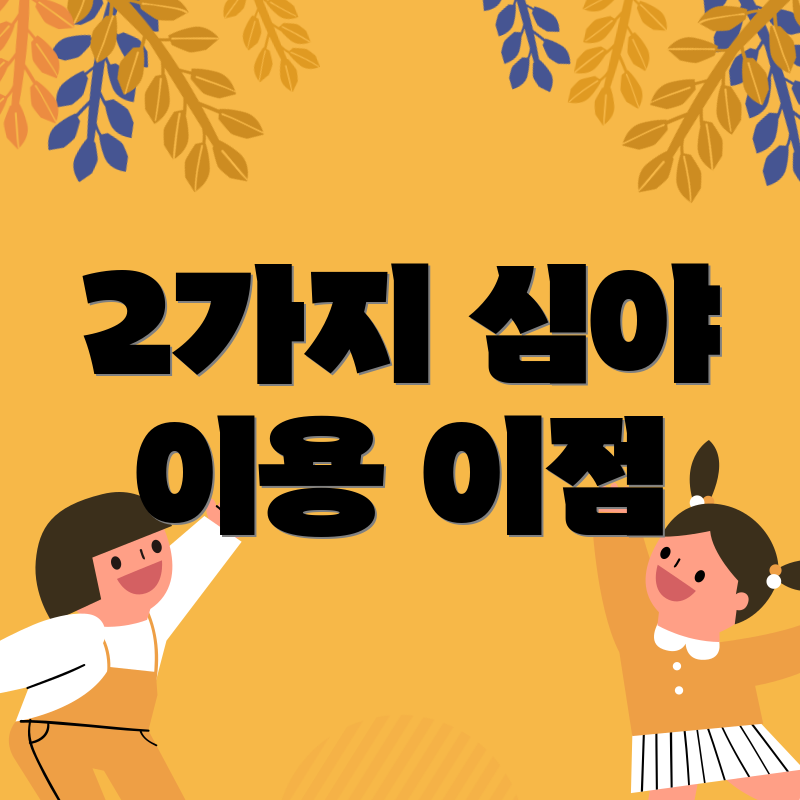 2가지 심야 이용 이점