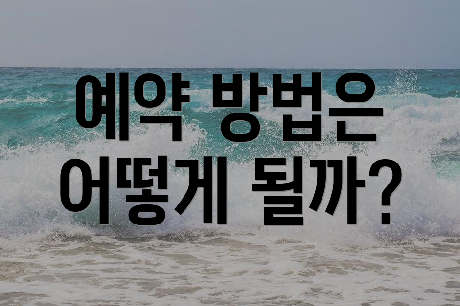 예약 방법은 어떻게 될까?