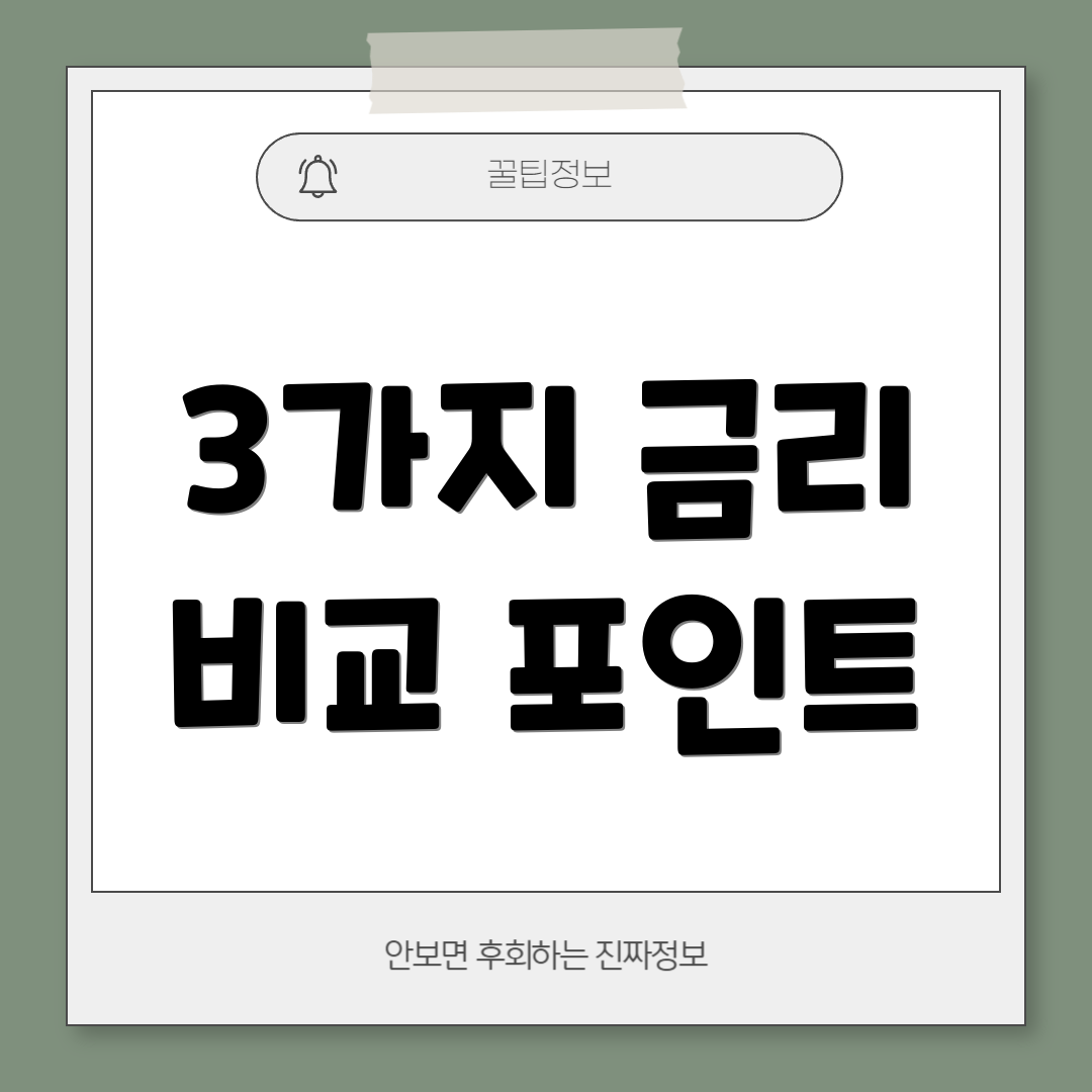 3가지 금리 비교 포인트
