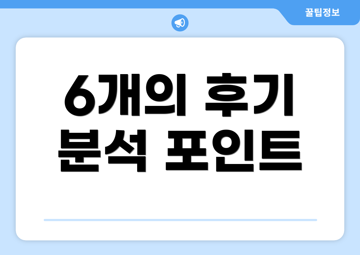 6개의 후기 분석 포인트