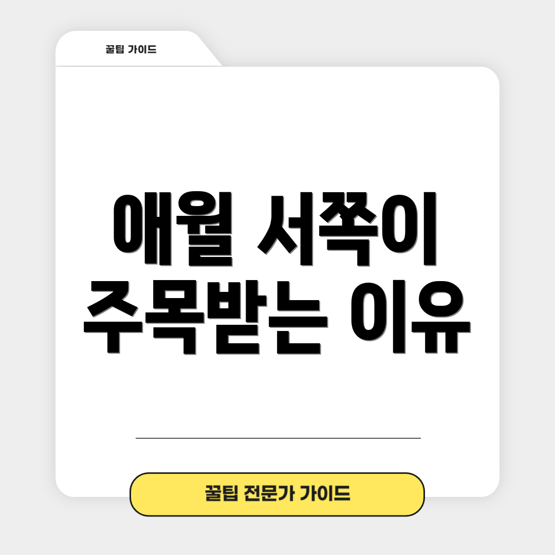 애월 서쪽이 주목받는 이유