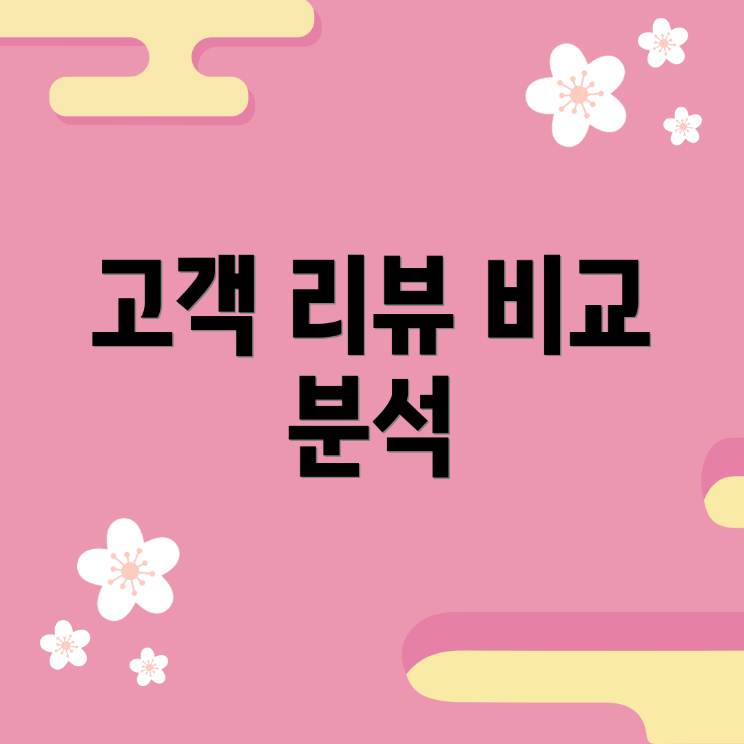 고객 리뷰 비교 분석