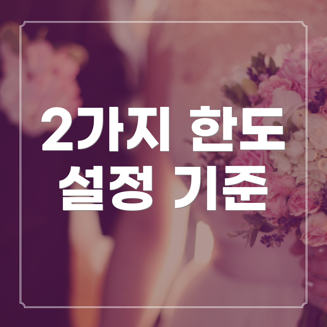 2가지 한도 설정 기준