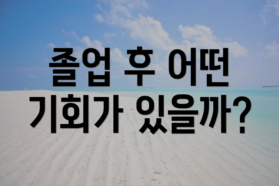 졸업 후 어떤 기회가 있을까?