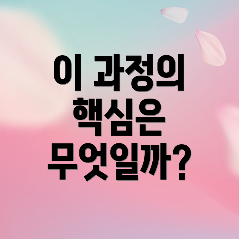이 과정의 핵심은 무엇일까?